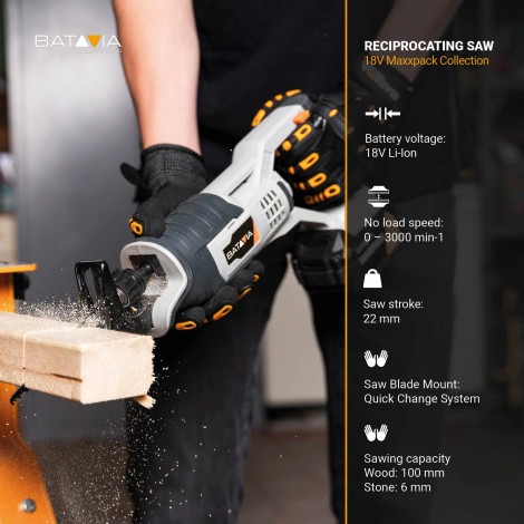 18V Cordless Reciprocating Saw - Without Battery and Charger