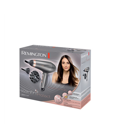 Remington | Hair Dryer | AC8820 | 2200 W | Number of temperature settings 3 | Ionic function | Diffuser nozzle | Silver