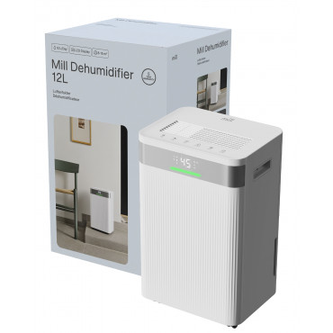 Mill Dehumidifier | MDH12 | Power 200 W | Suitable for rooms up to 8-15 m | Water tank capacity 2 L | White