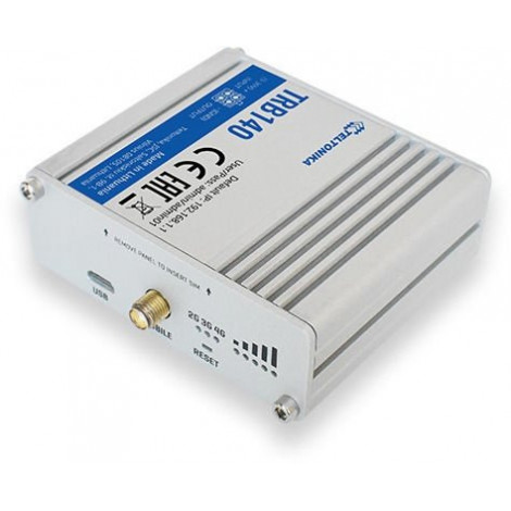 LTE Router | TRB140 | No Wi-Fi | 10/100/1000 Mbit/s | Ethernet LAN (RJ-45) ports 1 | Mesh Support No | MU-MiMO No | 2G/3G/4G | A