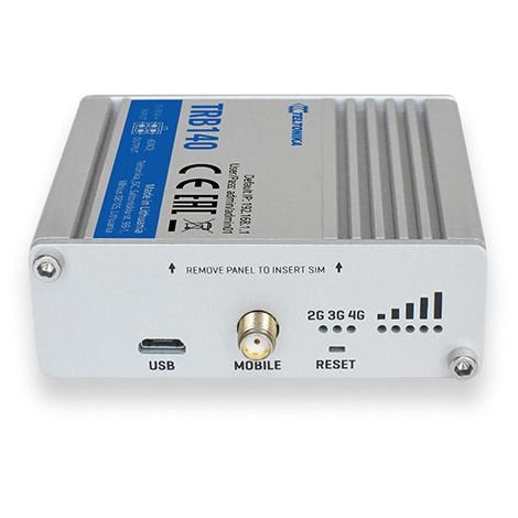 LTE Router | TRB140 | No Wi-Fi | 10/100/1000 Mbit/s | Ethernet LAN (RJ-45) ports 1 | Mesh Support No | MU-MiMO No | 2G/3G/4G | A