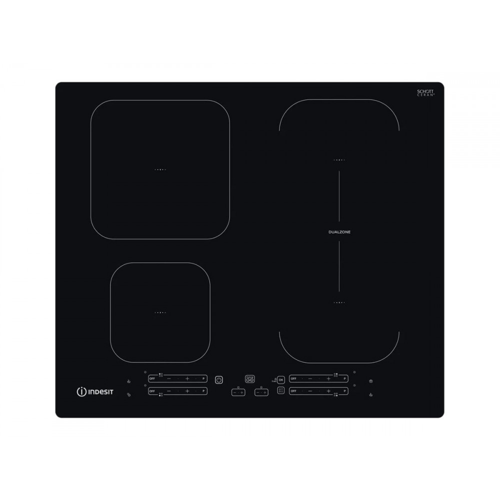 INDESIT | Hob | IB 65B60 NE | Induction | Number of burners/cooking zones 4 | Touch | Timer | Black