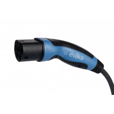 Evaka EV charging cable Type2-Type2, 22 kW, 32 A, 5x6 mm2, 1x0.5 mm2, 5 m | EVA503325 | Black