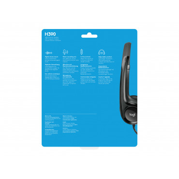 Logitech | Computer headset | H390 | Built-in microphone | USB Type-A | Black