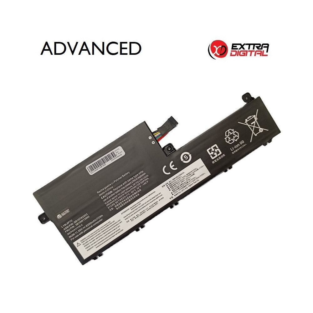 Notebook baterija, LENOVO L19L6P72, 6200mAh, Extra Digital Advanced