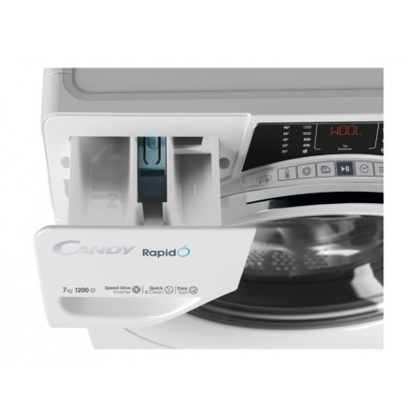Candy RO41274DWMCT/1-S Washing Machine, A, Front loading, Depth 40 cm, 7 kg, White | Candy