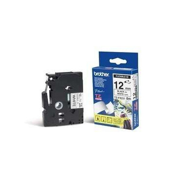 Brother | TZe-FX231 Flexible ID Laminated Tape | Black on White | TZe | 8 m | 1.2 cm