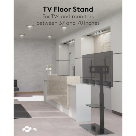 Goobay 58526 TV Floor Stand Basic (Size L), Black