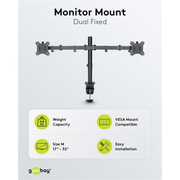 Goobay Dual Monitor Mount Flex, Black
