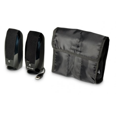 Logitech LGT-S150 Black 2.0 Stereo Speakers Total RMS power: 1.2 watts RMS (0.6 watts per satellite) W