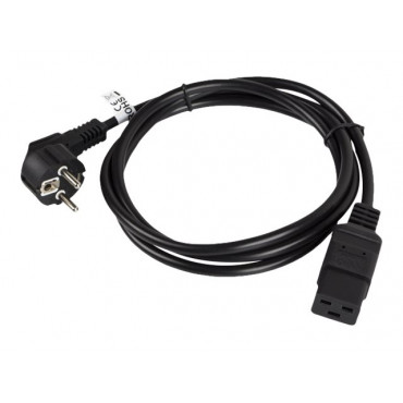 Lanberg CEE 7/7- IEC 320 C19 power cord 1.8m 16A VDE, black | Lanberg