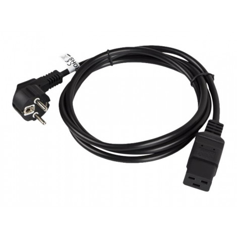 Lanberg CEE 7/7- IEC 320 C19 power cord 1.8m 16A VDE, black | Lanberg