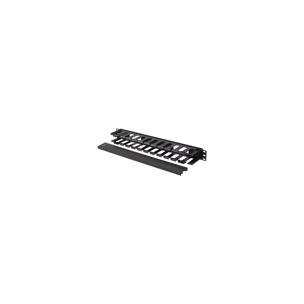 Lanberg 19" Cable managmement 1U, Type A, Plastic, Black | Lanberg
