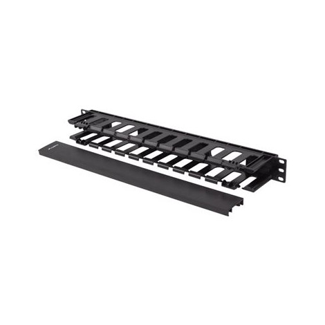 Lanberg 19" Cable managmement 1U, Type A, Plastic, Black | Lanberg