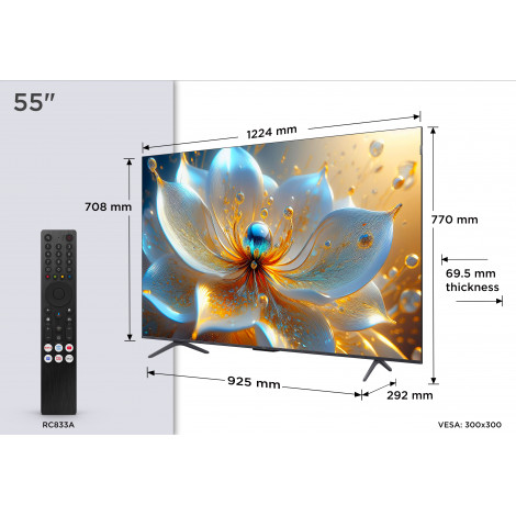 TCL 55T8C 55" (139 cm) 4K QLED TV comes with Google TV | TCL