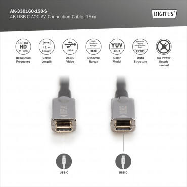 Digitus 4K USB Type-C AOC AV Connection Cable | AK-330160-150-S