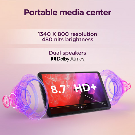 Lenovo Tab One (without power adapter) | 8.7 " | Luna Grey | IPS | 1340 x 800 pixels | MediaTek | Helio G85 | Soldered LPDDR4x G