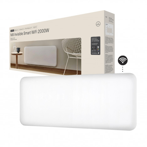 Mill Invisible Smart WiFi Heater | PA2000WIFI4 | Panel Heater | 2000 W | Suitable for rooms up to 24-28 m | White | IPX4
