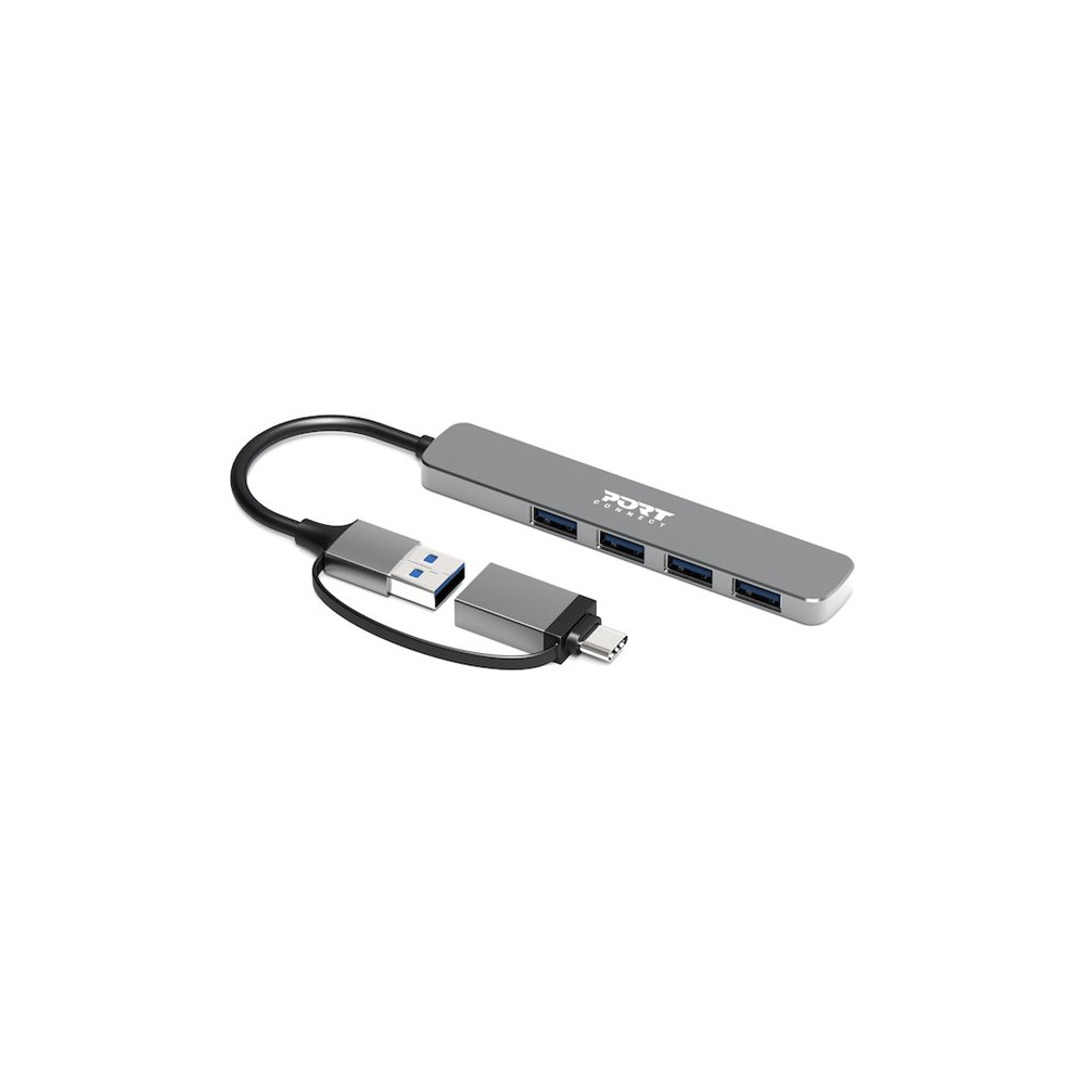 PORT CONNECT Hub USB 4 Ports 3.0 Slim Combo for BtoC | PORT CONNECT