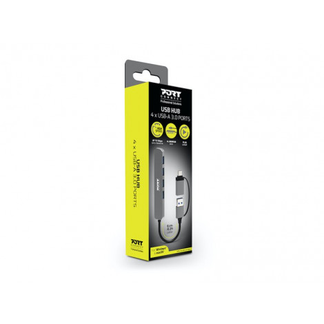 PORT CONNECT Hub USB 4 Ports 3.0 Slim Combo for BtoC | PORT CONNECT