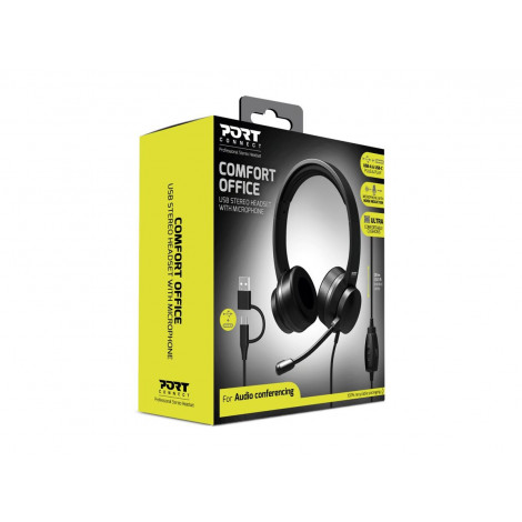 PORT CONNECT Stereo Headset Wired USB Comfort | PORT CONNECT