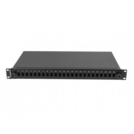 Lanberg Rackmount 19" 1U Fiber Patch panel 24xSC Simplex/24XLC Duplex Black + Accessories | Lanberg