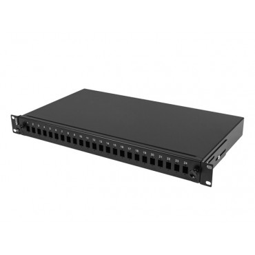 Lanberg Rackmount 19" 1U Fiber Patch panel 24xSC Simplex/24XLC Duplex Black + Accessories | Lanberg