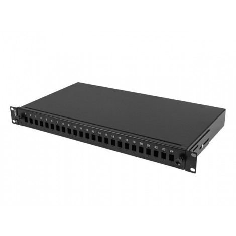 Lanberg Rackmount 19" 1U Fiber Patch panel 24xSC Simplex/24XLC Duplex Black + Accessories | Lanberg