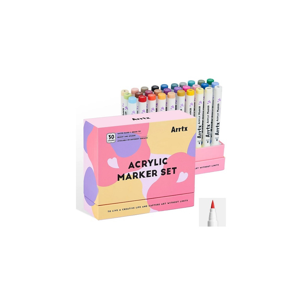 Akriliniai markeriai - flomasteriai ARRTX 30D, 30 spalvų