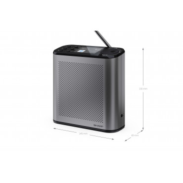 Sharp OSAKA Portable Digital Radio | DR-P530(GY) | USB port | Bluetooth | FM radio | Wireless connection