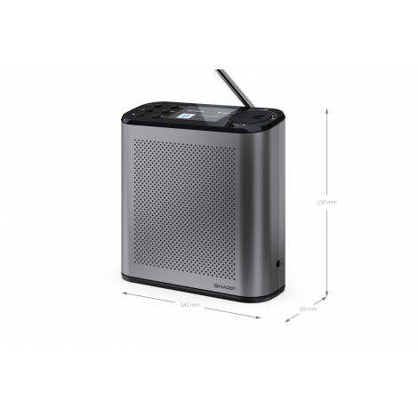 Sharp OSAKA Portable Digital Radio | DR-P530(GY) | USB port | Bluetooth | FM radio | Wireless connection