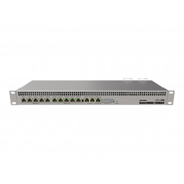 Mikrotik Wired Ethernet Router RB1100x4, 1U Rackmount, Quad core 1.4GHz CPU, 1 GB RAM, 128 MB, 13xGigabit LAN, 1xSerial console 