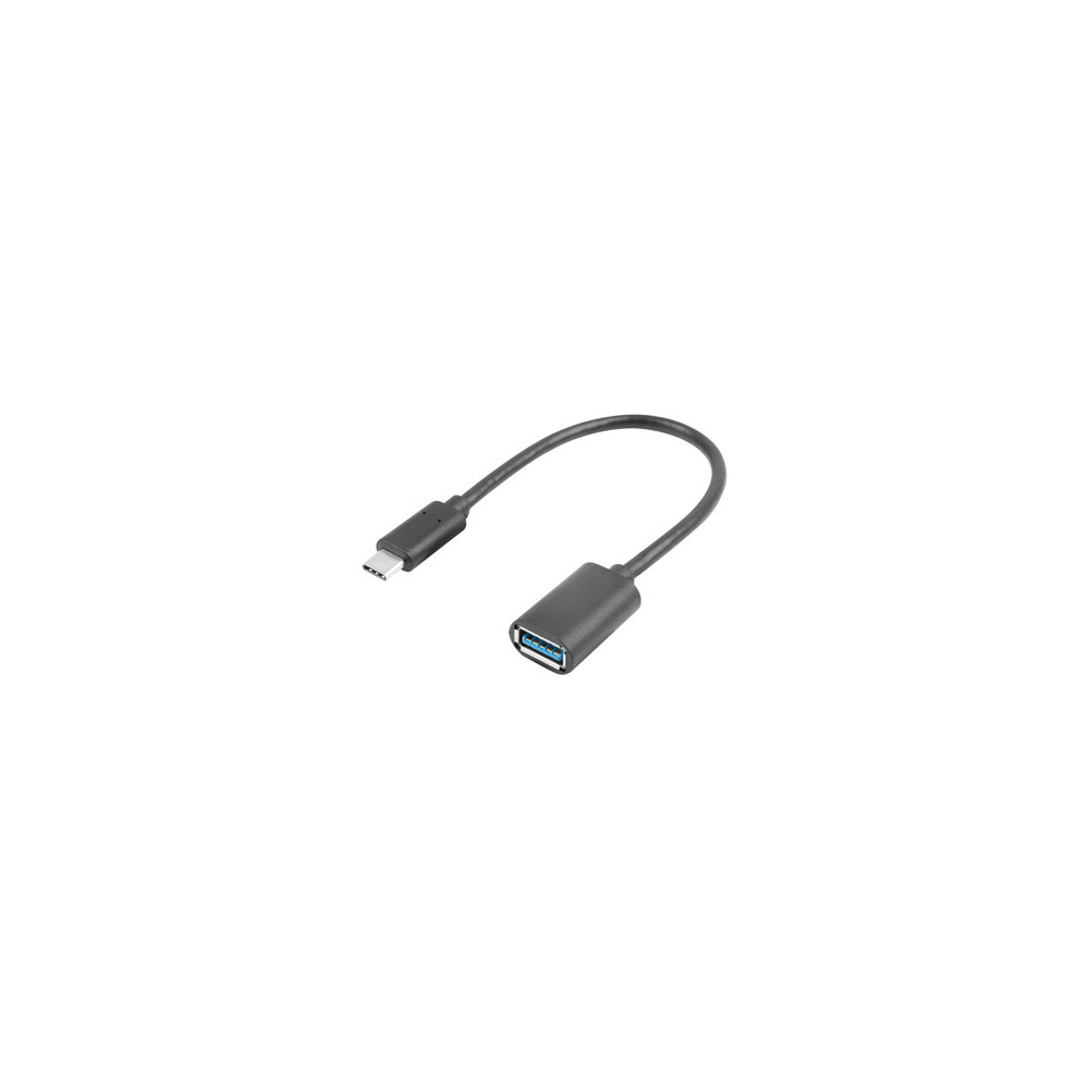 Lanberg Adapter Cable USB-C(M) 3.1 - USB-A(F) 15 cm, Black | AD-UC-UA-04