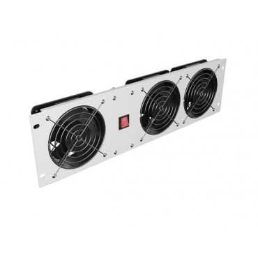 Lanberg Vertical Ventilation Panel 19" 3U for Rack three Fans 230V | AK-1506-S | Grey