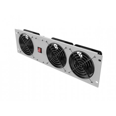 Lanberg Vertical Ventilation Panel 19" 3U for Rack three Fans 230V | AK-1506-S | Grey
