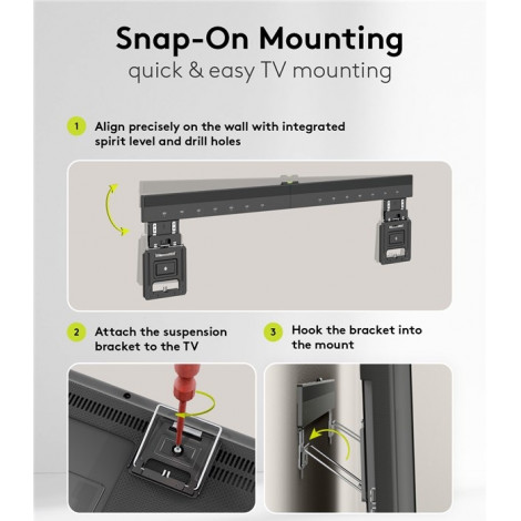 Goobay Wall mount | Ultraslim TV Wall Mount Basic FIXED (XL) | 43-100 " | Black