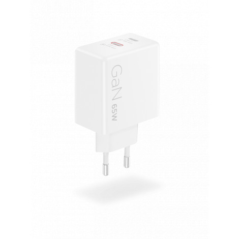 Lenovo Accessories Dual USB-C 65W GaN Power Adapter WH-EU | Lenovo USB-C | AC Adapter