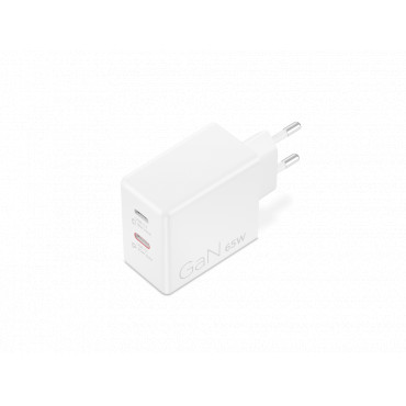 Lenovo Accessories Dual USB-C 65W GaN Power Adapter WH-EU | Lenovo USB-C | AC Adapter