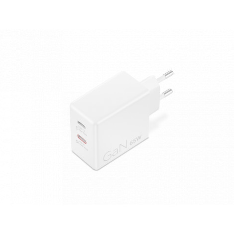 Lenovo Accessories Dual USB-C 65W GaN Power Adapter WH-EU | Lenovo USB-C | AC Adapter
