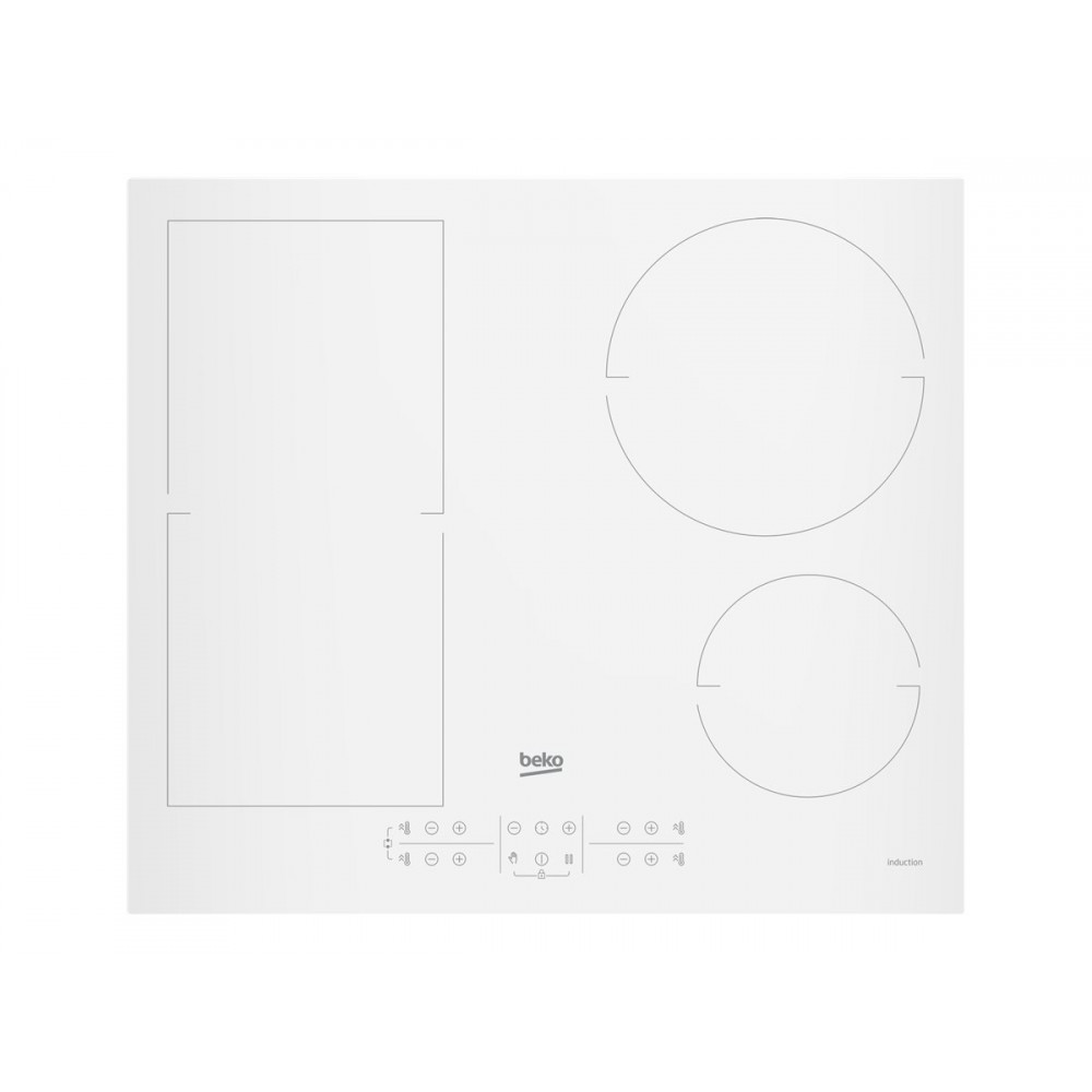 Beko HII64200FMTW Hob, Induction, Width 58cm, 4 cooking zones, Touch control, White | BEKO