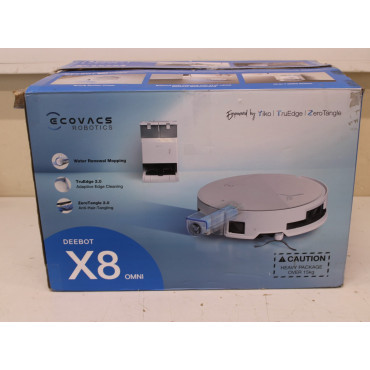 SALE OUT. Ecovacs DEEBOT X8 OMNI Vacuum cleaner, Robot, Wet&Dry, 18000Pa, TruEdge 2.0, AIVI 3D 3.0, YIKO-GPT, White+Auto-empty s