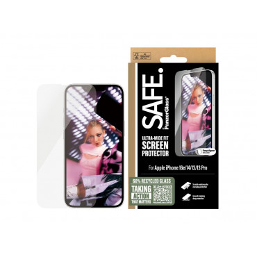 PanzerGlass Screen protector | Apple | iPhone 16e/14/13/13 Pro | Glass | Transparent | Ultra-Wide Fit W. Aligner