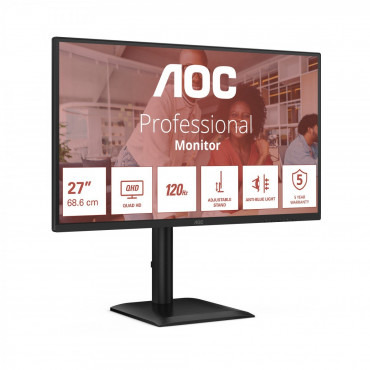 AOC Q27E4CV | 27 " | IPS | QHD | 16:9 | 120 Hz | 4 ms | 2560 x 1440 pixels | 350 cd/m | HDMI ports quantity 1 | Black