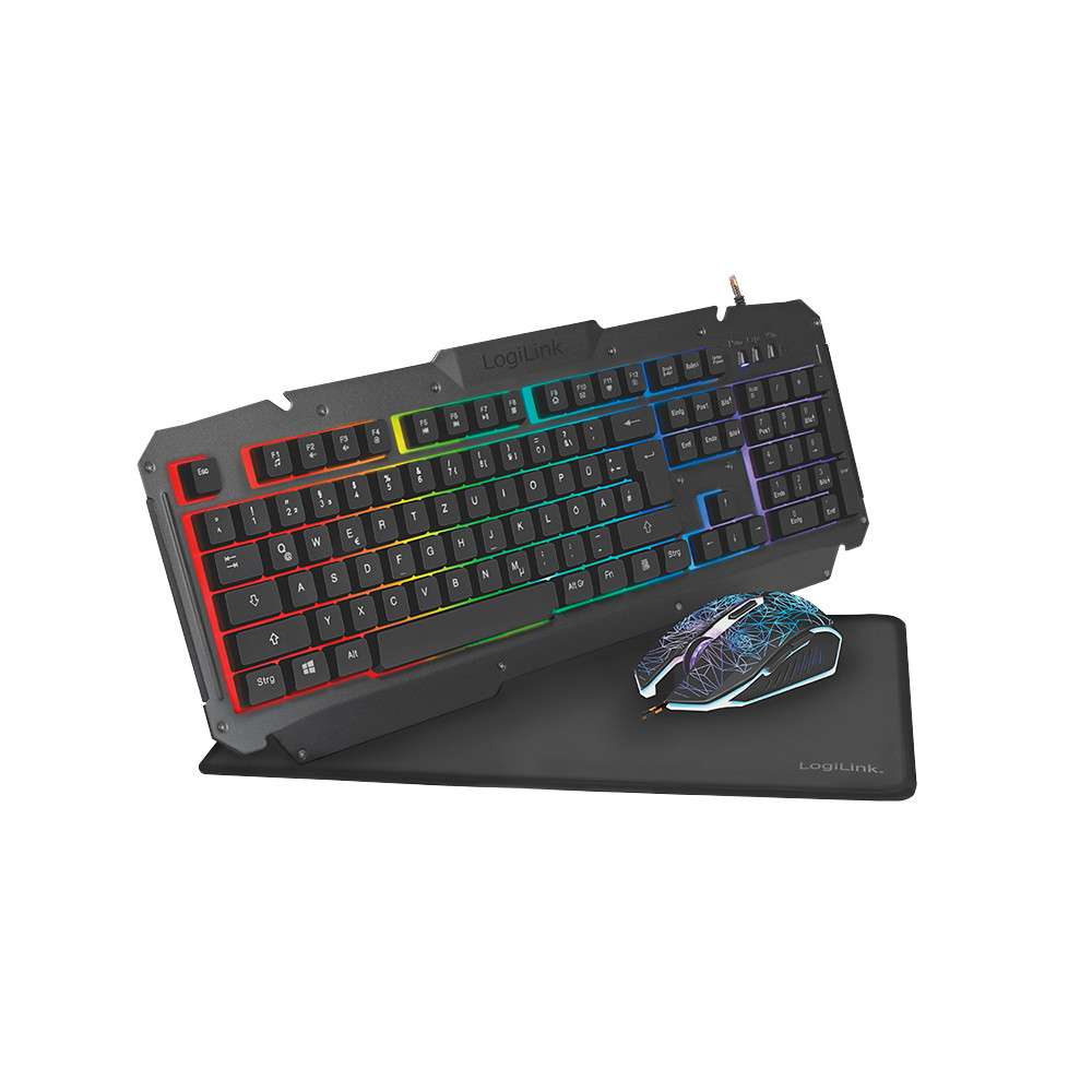 Logilink | Gaming-Set, keyboard, mouse and mouspad | ID0185 | Metal | Keyboard, Mouse and Pad Set | Wired | Mouse included | DE 