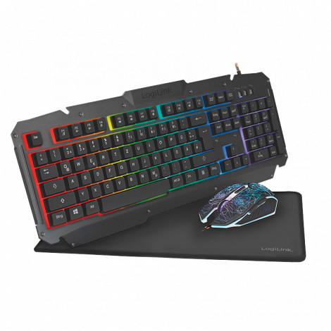 Logilink | Gaming-Set, keyboard, mouse and mouspad | ID0185 | Metal | Keyboard, Mouse and Pad Set | Wired | Mouse included | DE 