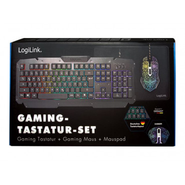Logilink | Gaming-Set, keyboard, mouse and mouspad | ID0185 | Metal | Keyboard, Mouse and Pad Set | Wired | Mouse included | DE 