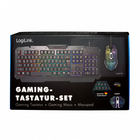 Logilink | Gaming-Set, keyboard, mouse and mouspad | ID0185 | Metal | Keyboard, Mouse and Pad Set | Wired | Mouse included | DE 