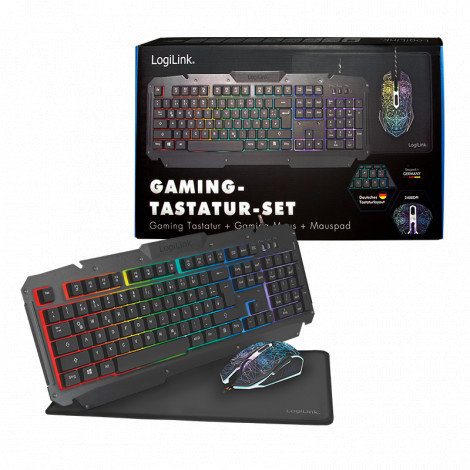 Logilink | Gaming-Set, keyboard, mouse and mouspad | ID0185 | Metal | Keyboard, Mouse and Pad Set | Wired | Mouse included | DE 
