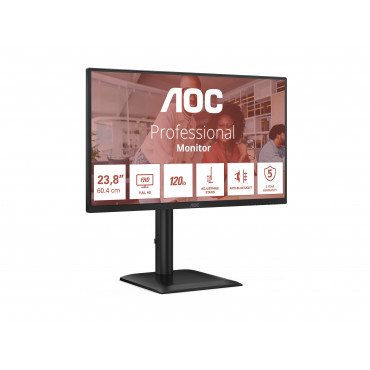 AOC 24E4CV | 23.8 " | IPS | FHD | 16:9 | 120 Hz | 4 ms | 1920 x 1080 pixels | 300 cd/m | Black