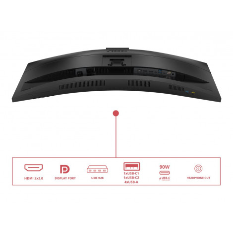 AOC CU34E4CW Curved 34" 3440x1440/21:9/350cd/m2/4ms HDMI, DisplayPort, USB, Audio out | AOC